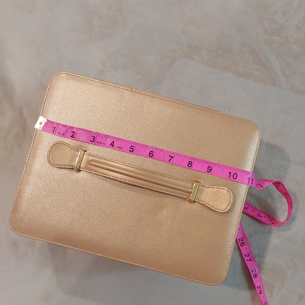Vintage Gold Estee Lauder Makeup Storage Box Travel Box Red Interior - Picture 13 of 16